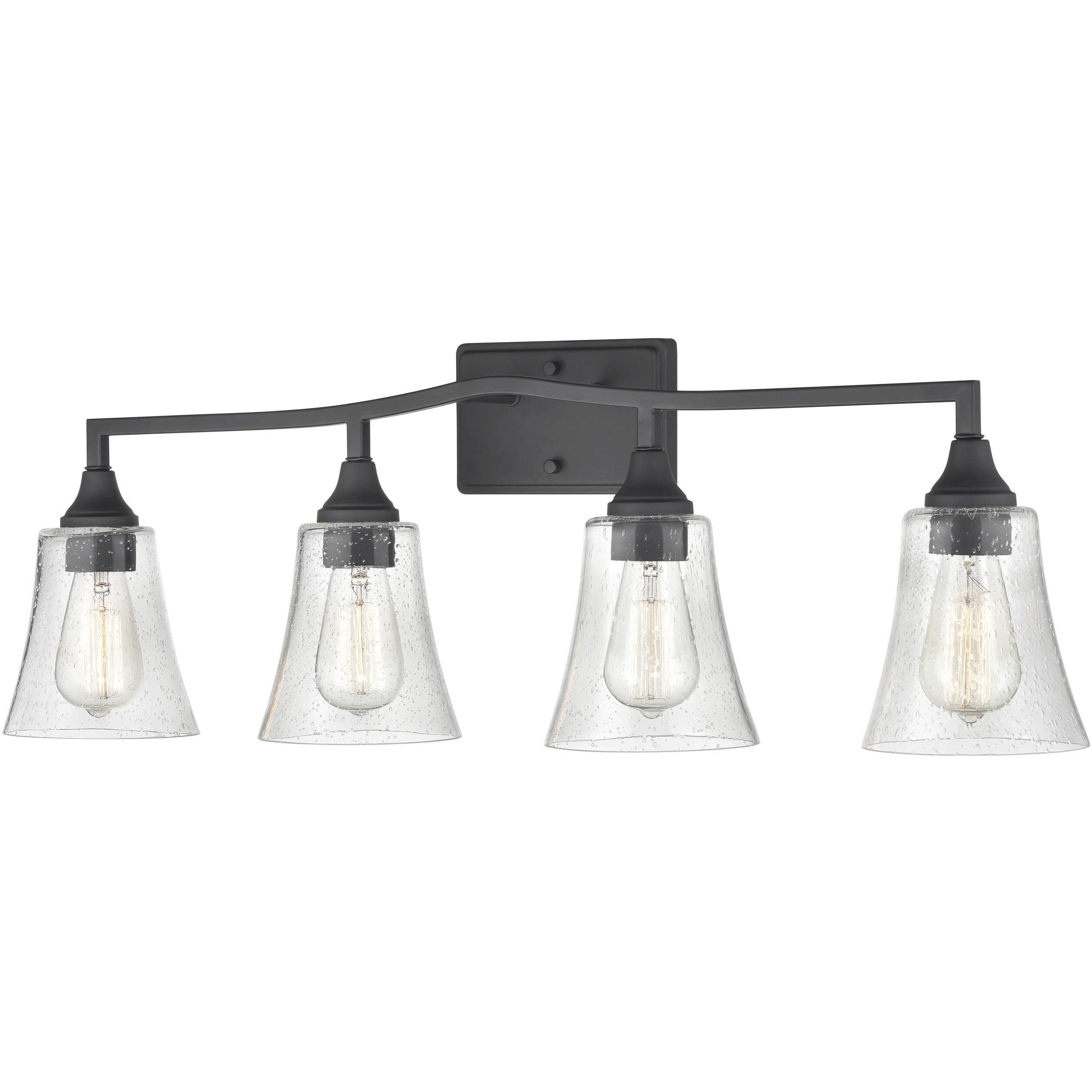 Caily 4 Light 32.5 inch Matte Black Bathroom Vanity Light Wall Light